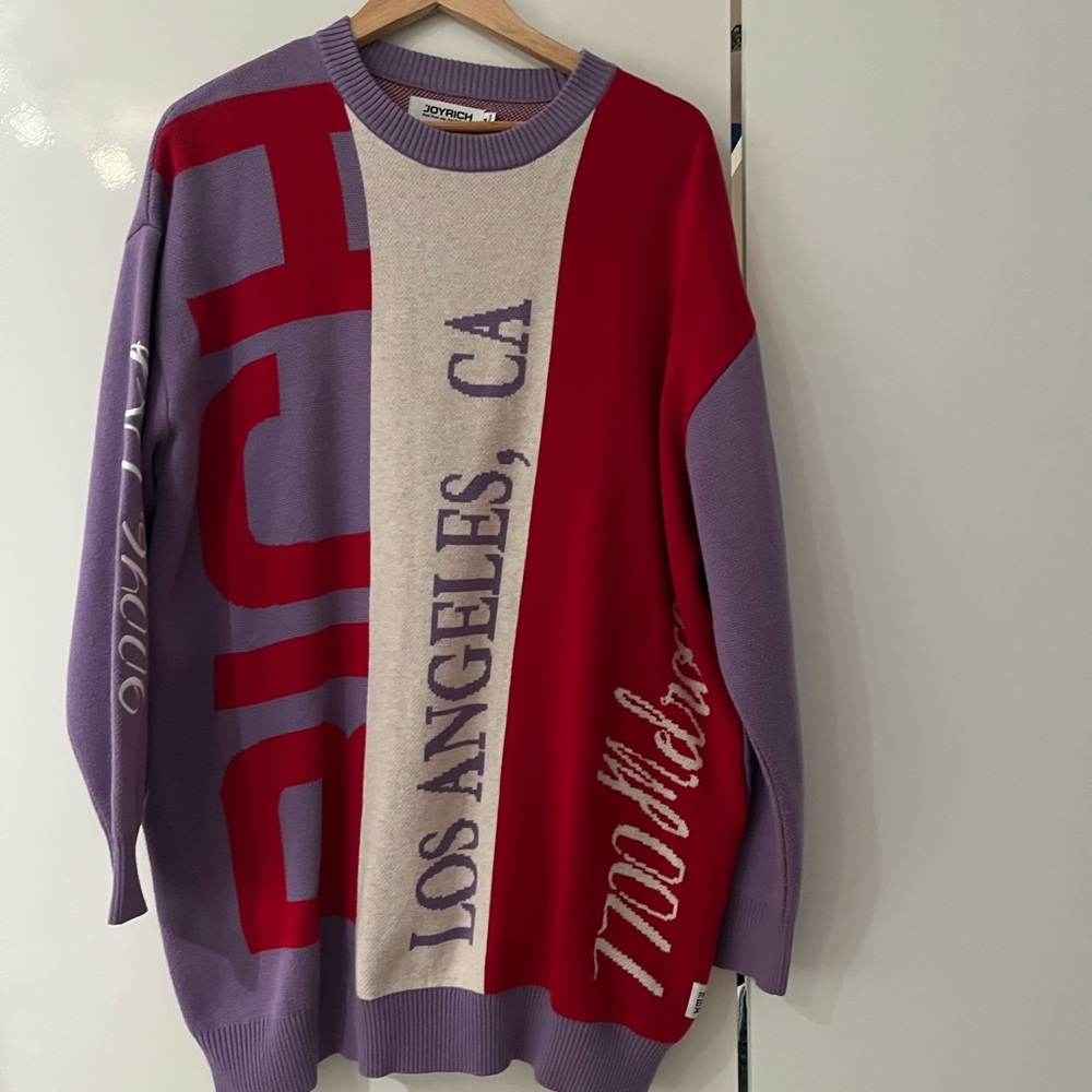 Joyrich Purple and Red Crewneck Sweater